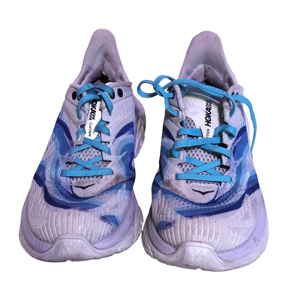 Hoka One One Clifton Edge Geometric Blue White Running Shoe 1122570DBBF Mens 7.5